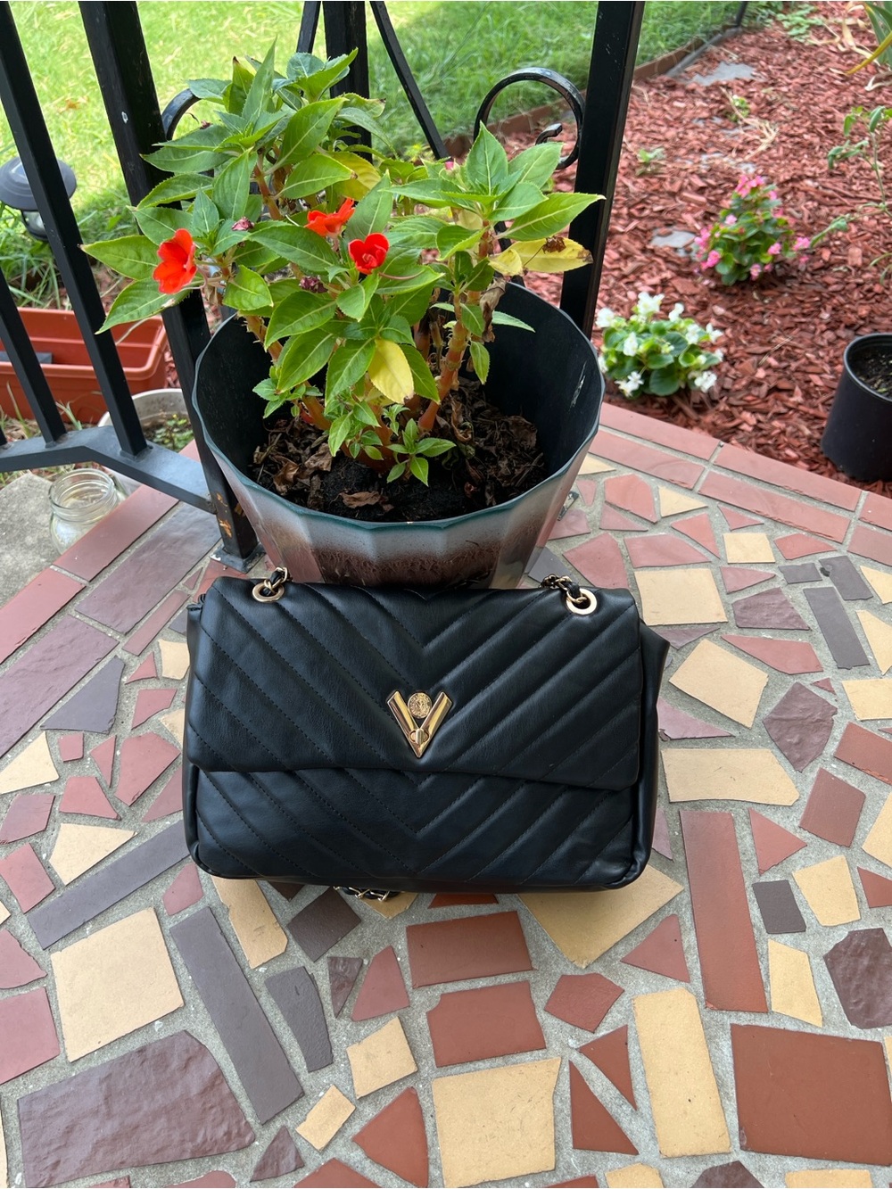 Valentino Orlandi Black Quilted Shoulder Bag